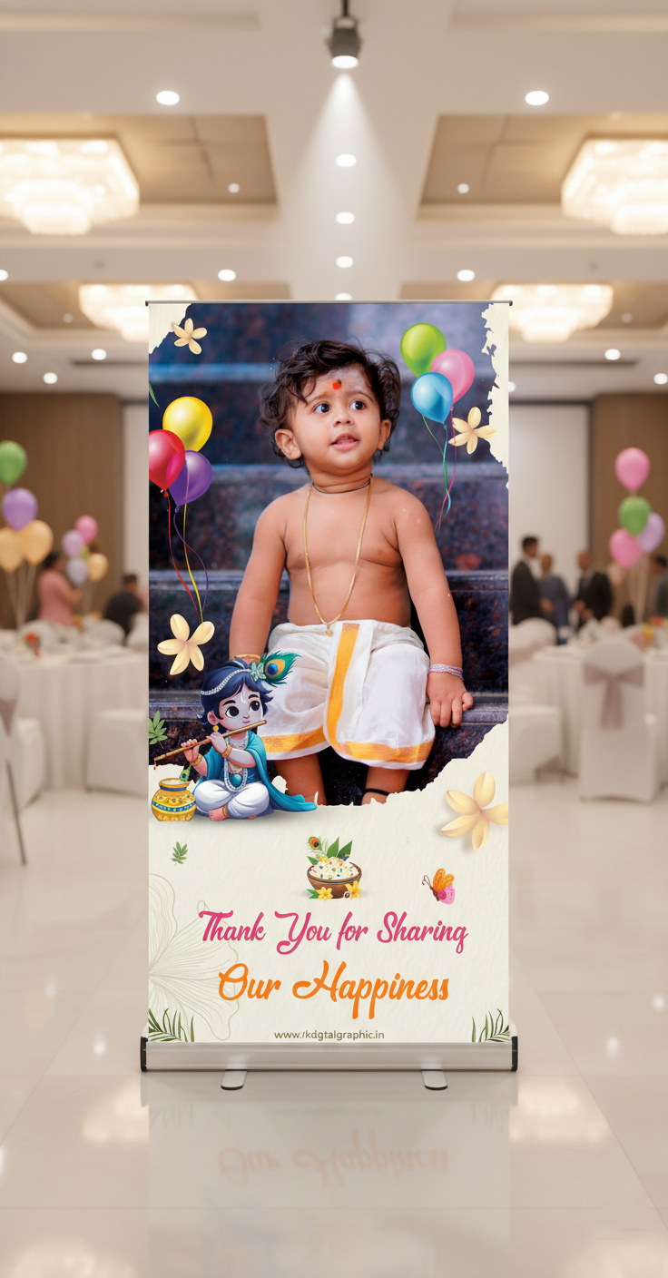 High resolution Annaprashan ceremony flex banner PSD file